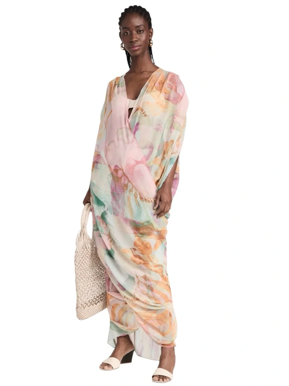 NWT Andrea Iyamah Adi Kaftan Dress or Cover Up Size S / M - Picture 7 of 12